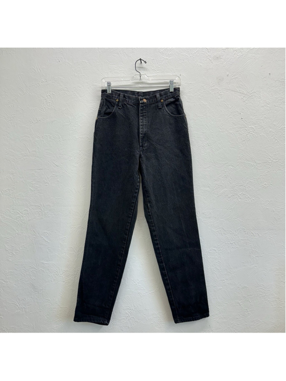 Vintage 1985 Wrangler 22MWSDB Black High Rise Western Jeans Made in USA 29x31.5